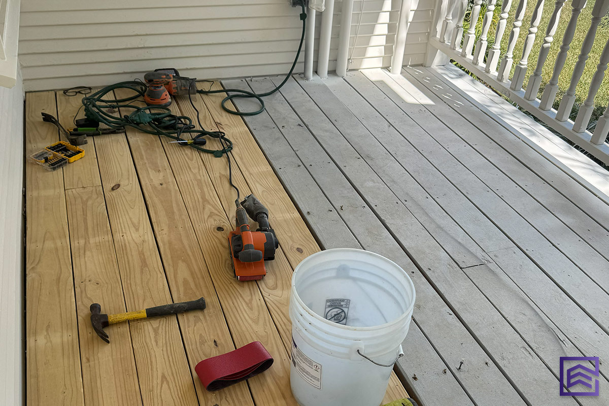 outdoor wood deck repaired by Lynnmar Services